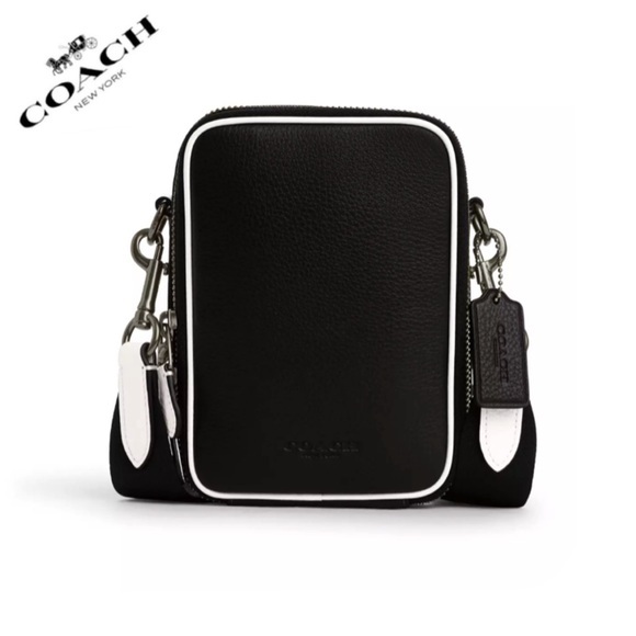 NWT COACH Stanton‎ Crossbody Black Unisex Leather - Picture 1 of 9